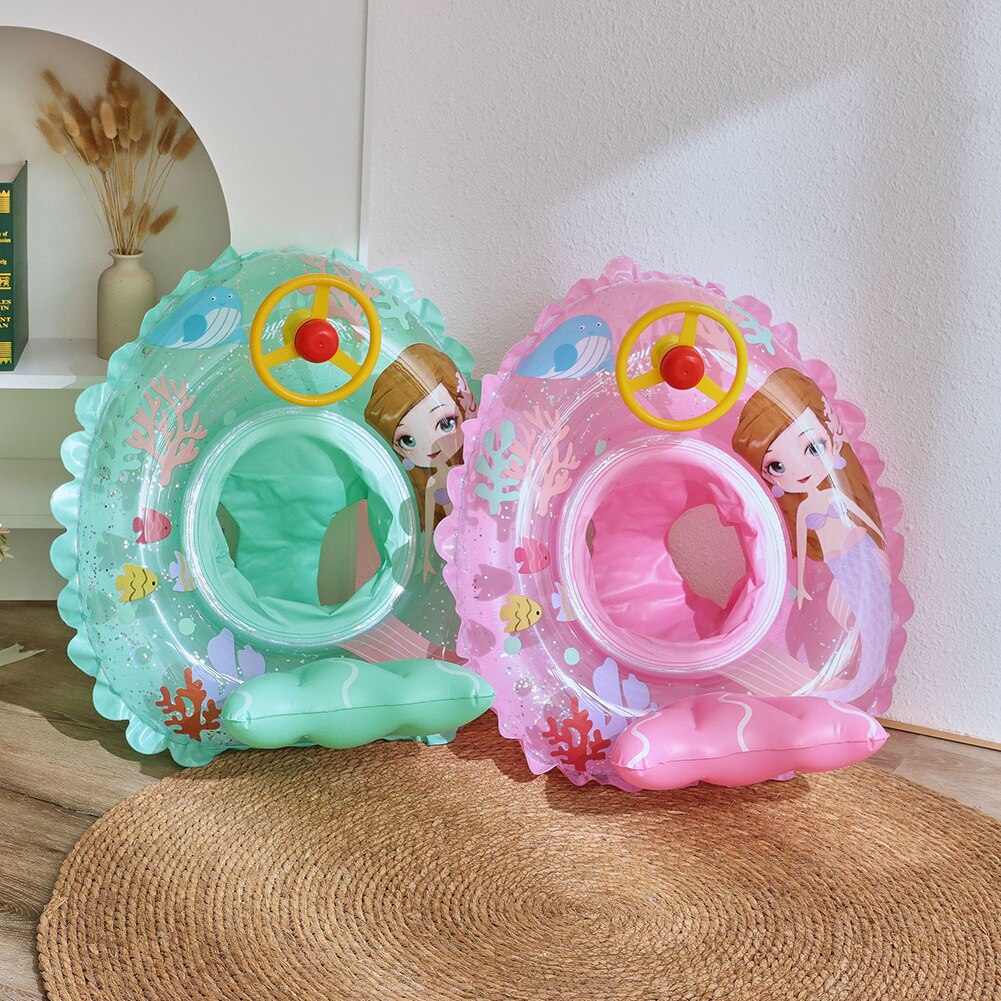 Baby Swimming Rings Sequins Thickened Inflatable Infant Toddler Chest SwimSteering Wheel Summer Beach Party Pool Toys